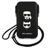 Karl Lagerfeld krepšys 6,1" dėklas Saffiano Ikonik Karl&amp;Choupette Head (KLHCP12MOPHKCK) juodos spalvos