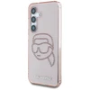 Karl Lagerfeld Rhinestones K. Head Logo Samsung Galaxy S25 dėklas telefonui rožinės spalvos