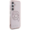 Dėklas Karl Lagerfeld Rhinestones K. Head Logo Samsung Galaxy S25 rožinės spalvos