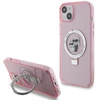 Apple iPhone 15 Plus Karl Lagerfeld dėklas Ring Stand Karl&amp;Choupettte MagSafe (KLHMP15MHMRSKCP) rožinės spalvos