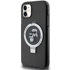 Apple iPhone 11 / XR Karl Lagerfeld dėklas Ring Stand Karl&amp;Choupettte MagSafe (KLHMN61HMRSKCK) juodos spalvos