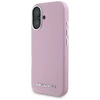 Karl Lagerfeld Saffiano Full Wrapped Elongated Metal Logo MagSafe Apple iPhone 16 dėklas telefonui rožinės spalvos