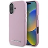 Karl Lagerfeld Saffiano Full Wrapped Elongated Metal Logo MagSafe Apple iPhone 16 dėklas telefonui rožinės spalvos