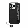 Apple iPhone 13 / 14 / 15 Karl Lagerfeld dėklas Saffiano Rhinestones &amp; Charm (KLHCP15SPSAKDGCK) juodos spalvos