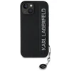Karl Lagerfeld KLHCP15SPSAKDGCK Apple iPhone 15 / 14 / 13 6.1″ juodos spalvos kietas dėklas Saffiano Rhinestones &