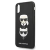 Karl Lagerfeld dėklas, skirtas iPhone X / XS KLHCPXSAKICKCBK juodos spalvos kietas dėklas , skirtas Saffiano Karl-Choupette Head