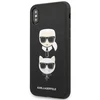 Apple iPhone XS Max Karl Lagerfeld dėklas Saffiano Ikonik Karl&amp;Choupette Head (KLHCI65SAKICKCBK) juodos spalvos