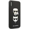 Karl Lagerfeld KLHCI65SAKICKCBK Apple iPhone XS Max juodos spalvos kietas dėklas Saffiano Karl&Choupette Head