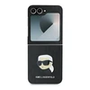 Karl Lagerfeld PU Saffiano Monogram Karl Head Samsung Galaxy Z Flip6 dėklas telefonui juodos spalvos