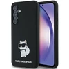 Dėklas Original Pouch Karl Lagerfeld hardcase Silicone Choupette Metal Pin KLHCSA35SMHCNPK for Samsung Galaxy A35 juodas