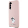 Dėklas Karl Lagerfeld KLHCS23MSMHCNPP S23+ S916 rožinės spalvos Silicone Choupette Metal Pin