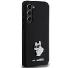 Karl Lagerfeld KLHCS24MSMHCNPK S24+ S926 juodos spalvos kietas dėklas Silicone Choupette Metal Pin