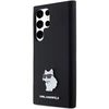 Samsung Galaxy S24 Ultra Karl Lagerfeld silikoninis dėklas Choupette Metal Pin (KLHCS24LSMHCNPK) juodos spalvos