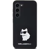 Karl Lagerfeld KLHCS24SSMHCNPK S24 S921 juodos spalvos kietas dėklas Silicone Choupette Metal Pin