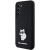 Karl Lagerfeld KLHCS24SSMHCNPK S24 S921 juodos spalvos kietas dėklas Silicone Choupette Metal Pin