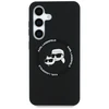 Dėklas Karl Lagerfeld Silicone Double Heads And Circle MagSafe Samsung Galaxy S25+ juodos spalvos