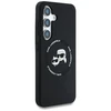 Dėklas Karl Lagerfeld Silicone Double Heads And Circle MagSafe Samsung Galaxy S25+ juodos spalvos