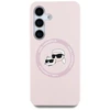 Karl Lagerfeld dėklas skirtas Samsung Galaxy S25 KLHMS25SSKCHTCP (Magnetic Silicone Double Heads) rožinės spalvos