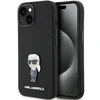 Apple iPhone 15 Karl Lagerfeld silikoninis dėklas Ikonik Metal Pin (KLHCP15SSMHKNPK) juodos spalvos