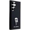 Dėklas Karl Lagerfeld KLHCS24LSMHKNPK S24 Ultra S928 juodos spalvos Silicone Ikonik Metal Pin