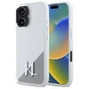 Karl Lagerfeld KLHMP16SSCMKMPCH Apple iPhone 16 6.1" dėklas telefonui baltos spalvos hard Silikoninis Initial Metal Logo MagSafe