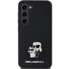 Karl Lagerfeld KLHCS23SSMHKCNPK S23 S911kietas dėklas juodos spalvos Silicone Karl&Choupette Metal Pin