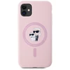 Dėklas Karl Lagerfeld Silicone Karl&Choupette MagSafe iPhone 11 Case - Rožinė
