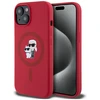 Karl Lagerfeld silikoninis Karl&Choupette Heads Ring MagSafe iPhone 15 dėklas - Raudona