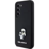 Karl Lagerfeld KLHCS23SSMHKCNPK S23 S911kietas dėklas juodos spalvos Silicone Karl&Choupette Metal Pin