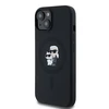 Apple iPhone 15 Plus / 14 Plus Karl Lagerfeld dėklas silikoninis Karl &amp; Choupette Magsafe (KLHMP15MSCMKCRHK) juodos spalvos