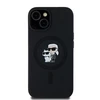Apple iPhone 15 Plus / 14 Plus Karl Lagerfeld dėklas silikoninis Karl &amp; Choupette Magsafe (KLHMP15MSCMKCRHK) juodos spalvos