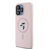 Apple iPhone 15 Pro Karl Lagerfeld dėklas silikoninis Karl &amp; Choupette Magsafe (KLHMP15LSCMKCRHP) rožinės spalvos