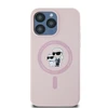 Karl Lagerfeld silikoninis Karl&amp;Choupette Ring MagSafe Apple iPhone 15 Pro Max - dėklas telefonui rožinės spalvos