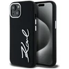 Dėklas Karl Lagerfeld Silicone Metal Script Logo iPhone 15 Case - Juodas