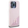 Dėklas Karl Lagerfeld Silicone Shadow Metal Initial MagSafe Apple iPhone 15 Pro Max rožinės spalvos