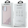 Karl Lagerfeld KLHMP16SSCMKMPCP Apple iPhone 16 6.1" dėklas telefonui rožinės spalvos Silikoninis Shadow Metal Initial MagSafe