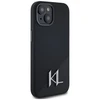 Dėklas Karl Lagerfeld Silicone Shadow Metal Initial MagSafe Apple iPhone 15 juodos spalvos