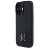 Karl Lagerfeld KLHMP16SSCMKMPCK Apple iPhone 16 6.1" dėklas telefonui juodos spalvos Silikoninis Shadow Metal Initial MagSafe