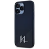 Karl Lagerfeld dėklas skirtas Apple iPhone 15 Pro compatible with MagSafe KLHMP15LSCMKMPCK (Silicone Initial Metal Logo) juodos spalvos
