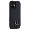 Karl Lagerfeld KLHMP16SSCMKMPCK Apple iPhone 16 6.1" dėklas telefonui juodos spalvos Silikoninis Shadow Metal Initial MagSafe