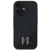 Karl Lagerfeld KLHMP16SSCMKMPCK Apple iPhone 16 6.1" dėklas telefonui juodos spalvos Silikoninis Shadow Metal Initial MagSafe