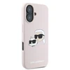 Karl Lagerfeld silikoninis „Nauble Heads“ rašto „MagSafe“ dėklas, skirtas iPhone 16 Plus - Rožinė