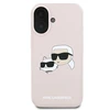 Karl Lagerfeld silikoninis „Nauble Heads“ rašto „MagSafe“ dėklas, skirtas iPhone 16 Plus - Rožinė