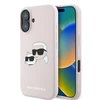 Karl Lagerfeld silikoninis „Nauble Heads“ rašto „MagSafe“ dėklas, skirtas iPhone 16 Plus - Rožinė