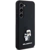 Karl Lagerfeld KLHCS24SSMHKCNPK S24 S921 kietas dėklas juodos spalvos Silicone Karl&Choupette Metal Pin