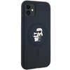 Apple iPhone 11 / XR Karl Lagerfeld dėklas Silicone Karl &amp; Choupette Magsafe (KLHMN61SCMKCRHK) juodos spalvos