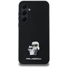 Dėklas Original Pouch Karl Lagerfeld hardcase Silicone Karl&Choupette Metal Pin KLHCSA35SMHKCNPK for Samsung Galaxy A35 juodas