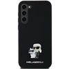 Dėklas Original Pouch Karl Lagerfeld hardcase Silicone Karl&Choupette Metal Pin KLHCSA35SMHKCNPK for Samsung Galaxy A35 juodas