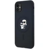 Apple iPhone 11 / XR Karl Lagerfeld dėklas Silicone Karl &amp; Choupette Magsafe (KLHMN61SCMKCRHK) juodos spalvos
