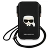 Karl Lagerfeld Torebka KLHCP12MOPHKHK 6,1" juoda/juodas hardcase Saffiano Ikonik Karl`s Head
